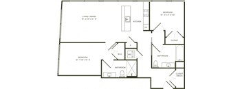 a floor plan of a house with a bedroom and a living room