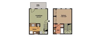 1Bd 1Bth Floor Plan at Veridian Apartment Homes, Baton Rouge, Louisiana