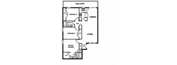 Oak Alley 3 bed 2 bath apartment floor plan