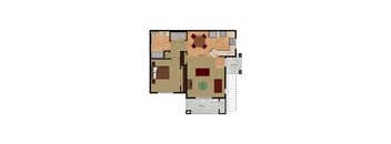 1 Bedroom 1 Bathroom Floor Plan