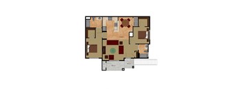 2 Bedroom 2 Bathroom Floor Plan