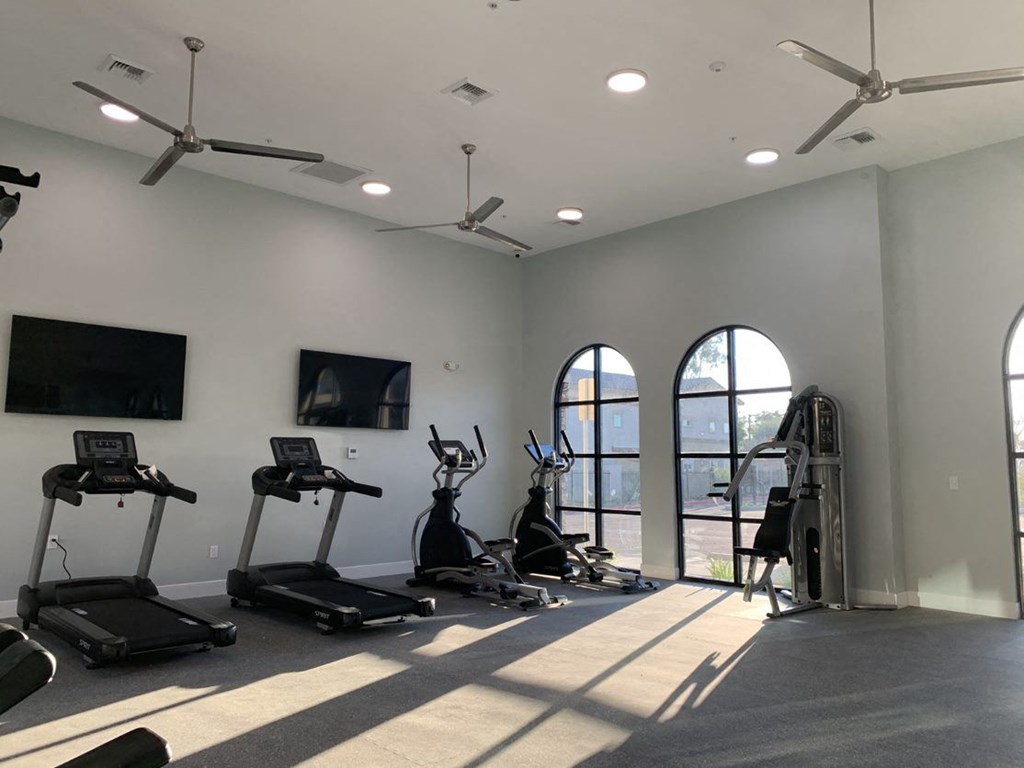 Fitness Studio with latest cardio training equipment at Villa Annette Apartments, Moreno Valley, CA, 92553