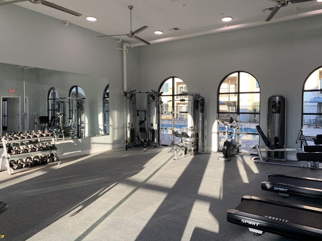 Fitness Studio with latest weight training equipment at Villa Annette Apartments, California, 92553