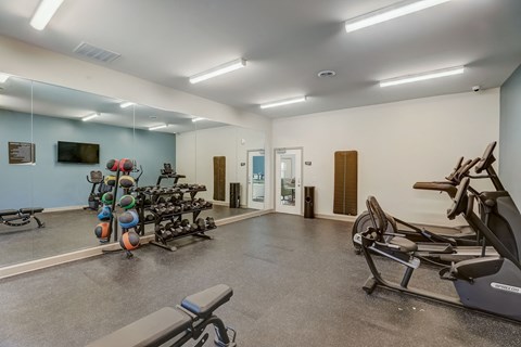 the gym at the preserve apartments