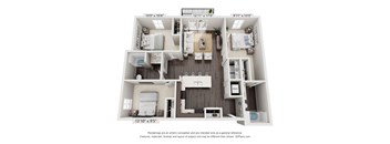 a 3d floor plan of a bedroom with a bathroom