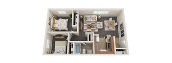 2 Bed 1 Bath Floor Plan  at Rock Creek, Billings