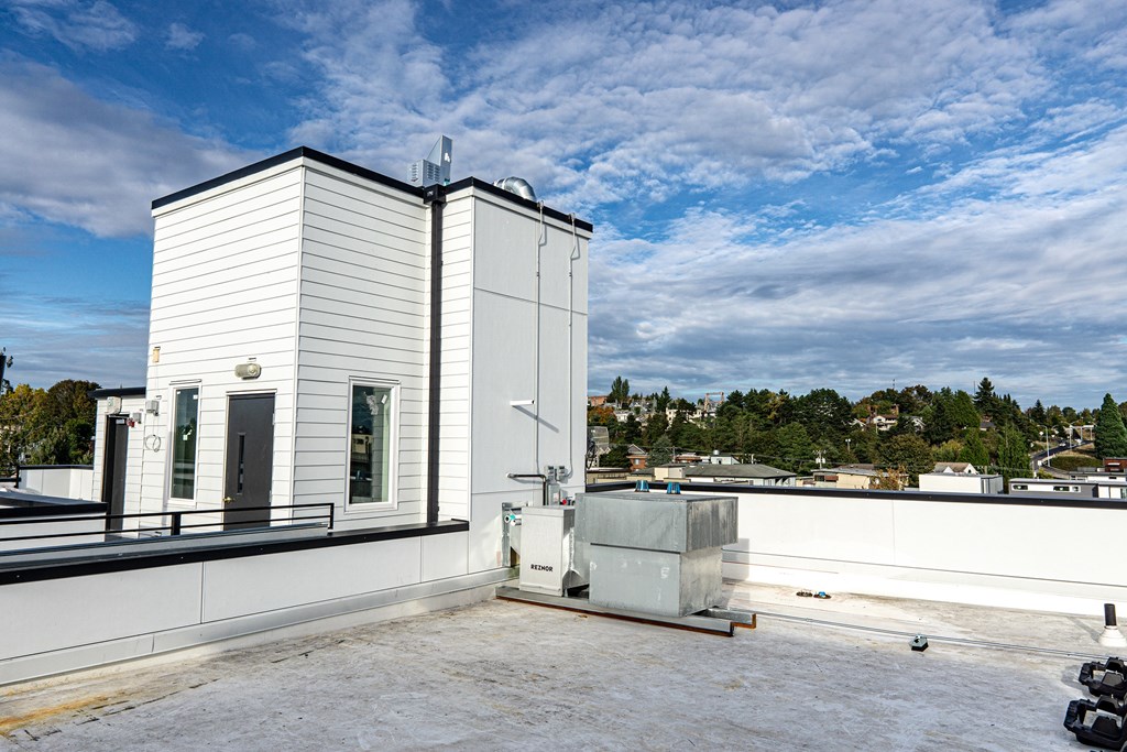 the smoker on the roof of the building at The Loop at Green Lake, Washington