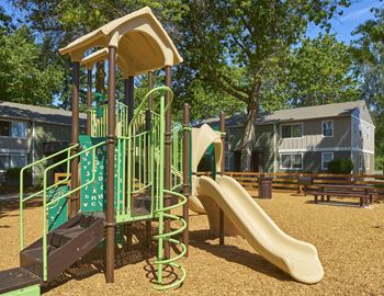 the playground at the flats at big tex apartments  at Woodhaven, Washington, 98203