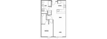 a floor plan of a house with a bedroom and a living room at The Duo, Washington