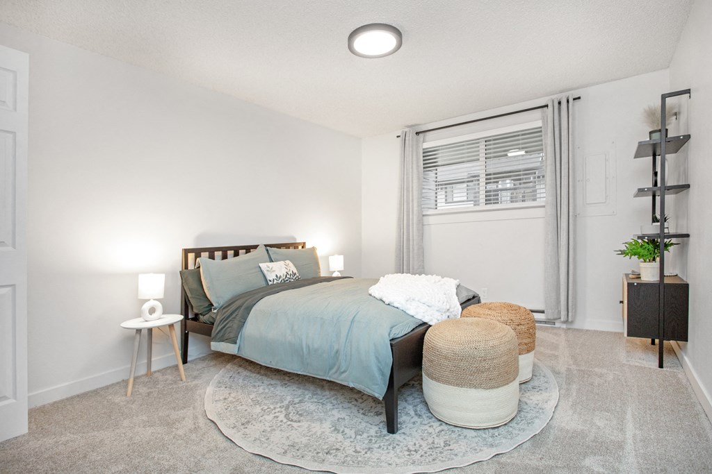 a bedroom with a bed and a rug at Brix, Walla Walla