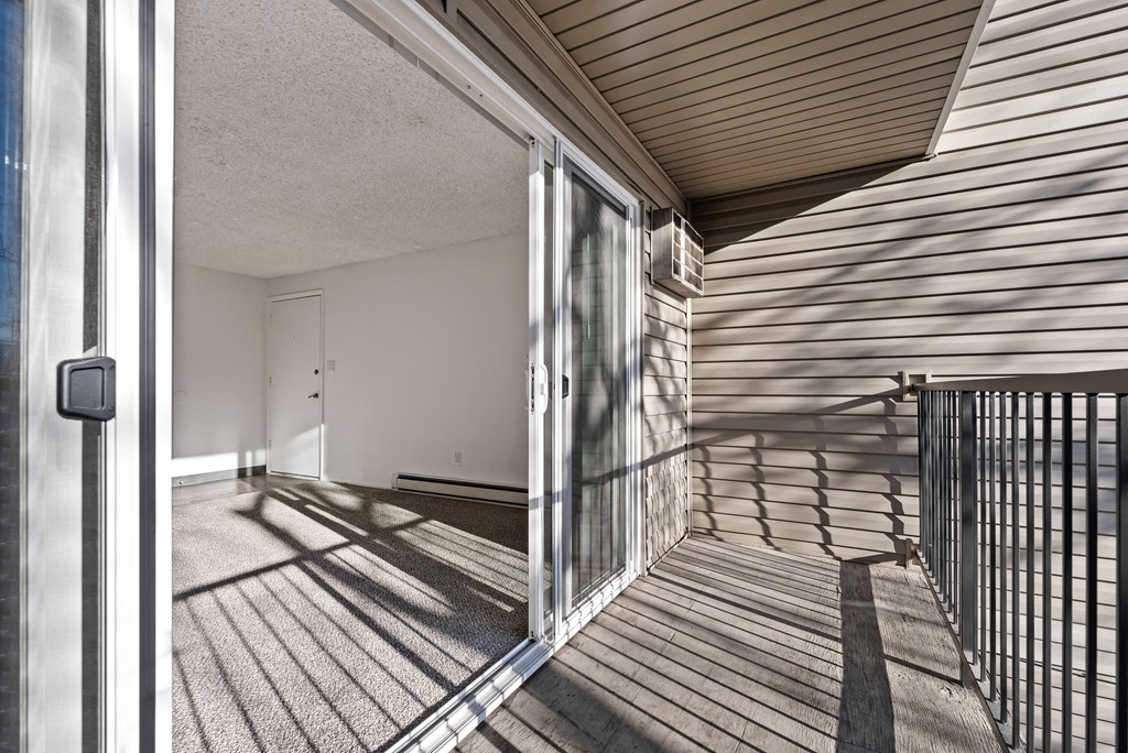 a view of the balcony and sliding glass door at Talavera in Boise, Idaho