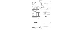 a floor plan of a house with bedrooms and a living room at The Duo, Washington
