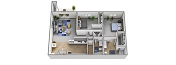 2x2 1140 sq ft Floor Plan at Altitude, East Wenatchee, WA