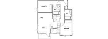 a line drawing of a floor plan of a house at The Duo, Washington, 98466