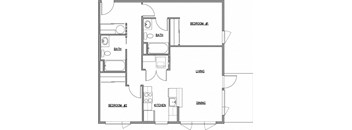 a blueprint of a floor plan of a house at The Duo, University Place, WA 98466