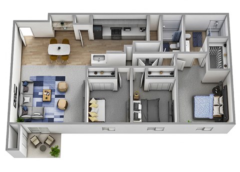 3x2 Floor Plan at Altitude, East Wenatchee, 98802