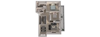 a floor plan of a 2 bedroom apartment at Castlerock, Wenatchee, WA
