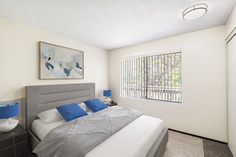 a bedroom with a bed and a window at Castlerock, Wenatchee, WA 98801
