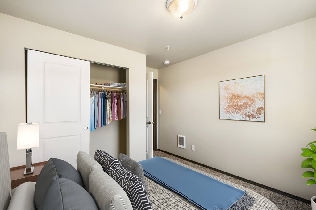 a yoga mat sits in the corner of a room  at Altitude, Washington