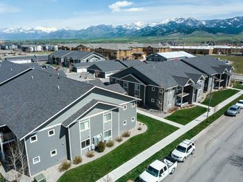 a neighborhood of homes with mountains in the background  at Madison Park, Bozeman, 59718
