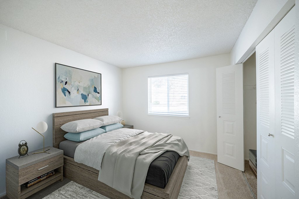a bedroom with a bed and a dresser a bedroom with a bed and a dresser at Kirkwood Meadows, Pocatello, Idaho