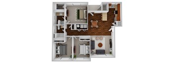 A floor plan of a 3 bedroom home with virtual staging. at Pine Tree Park, Washington, 99337