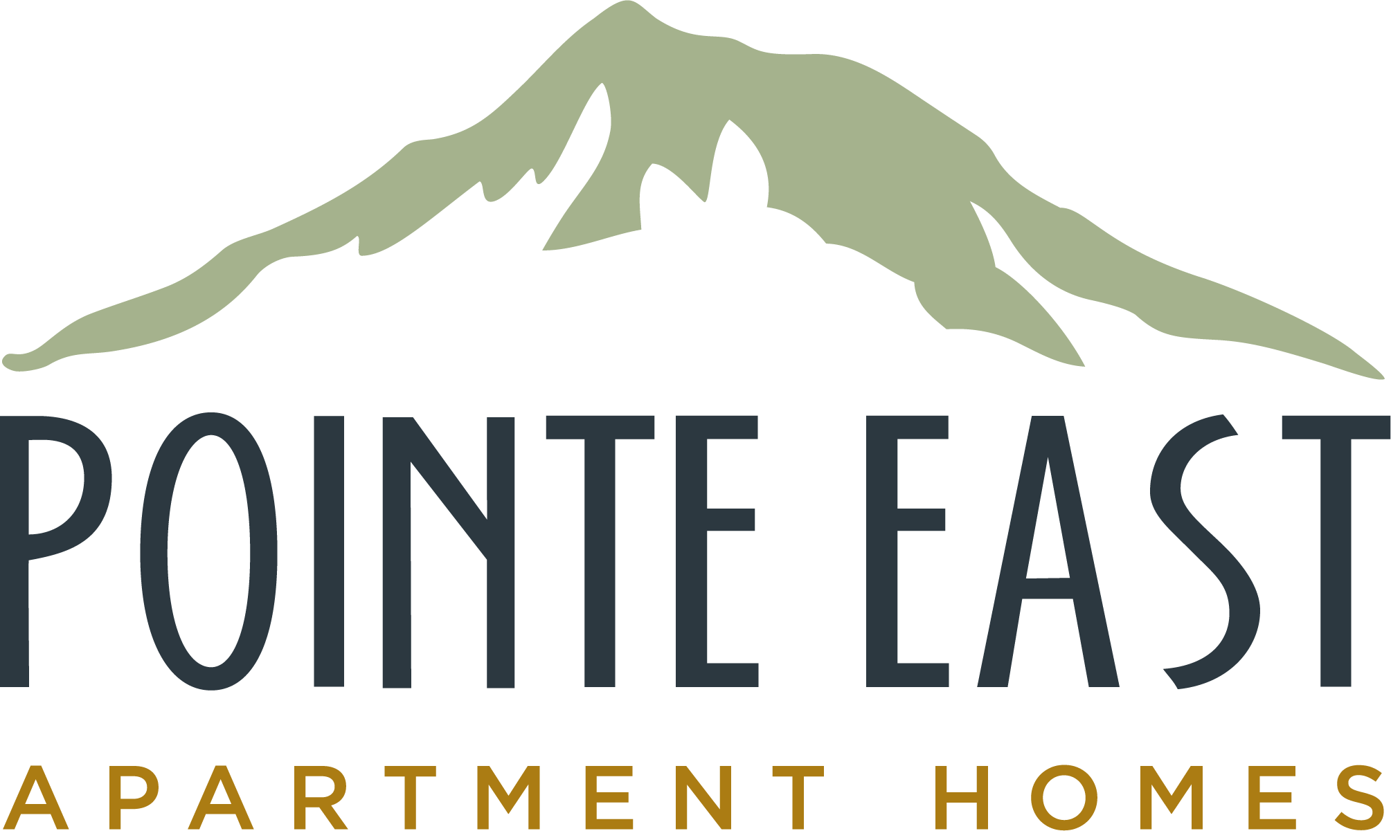 the logo for point east apartments