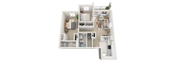 2 Bedroom 1.5 bath Floor Plan at Sky Vue, Washington, 98229