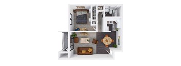 a floor plan of a 650 square foot apartment at Talavera Apartments in Boise, ID.  at Talavera, Boise, Idaho