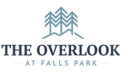 The image is a logo for "The Overlook at Falls Park".