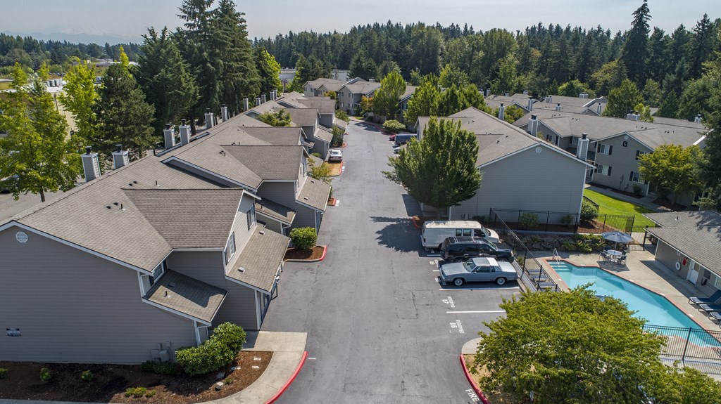 Aerial view at Arterra Apartments, Kent, WA