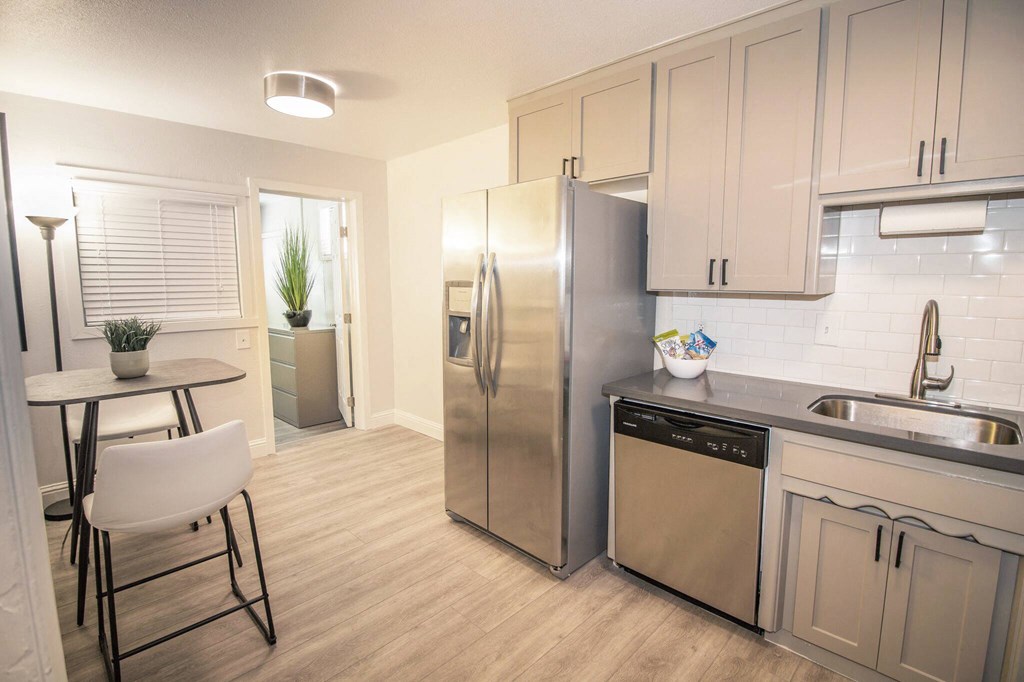 Woodland Village with kitchen and dining area at Woodland Village Apartments , California