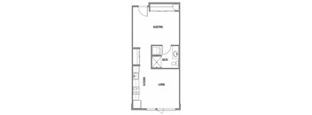 Open one bedroom floor at The Duo, University Place Washington