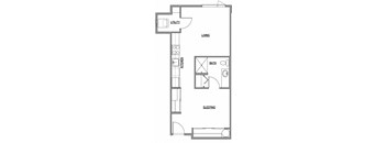 Studio Floor Plan at The Duo, University Place