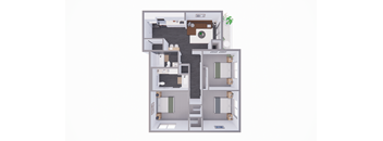 3 Bedroom Floor Plan at Yellowstone Landing, Belgrade, MT, 59714