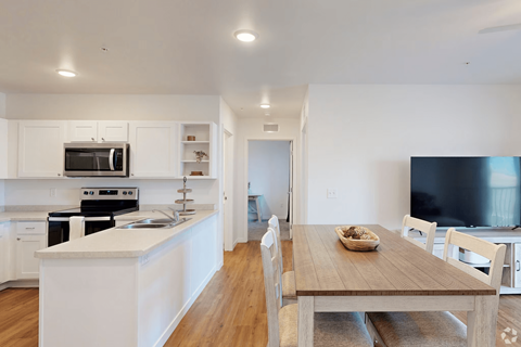 Modern kitchen and dining area at Yellowstone Landing, Belgrade, 59714