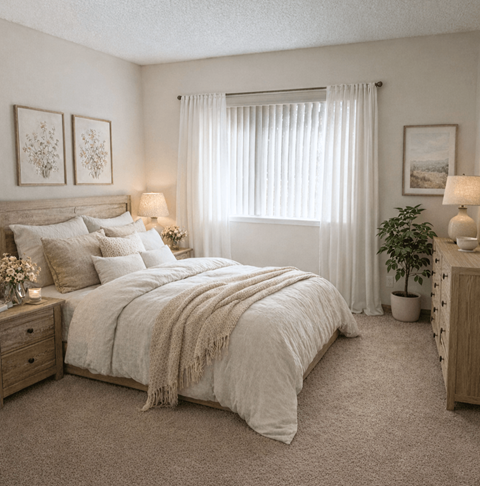 Spacious Bedroom at River Commons Senior Living, Redding