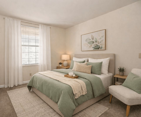 1 bedroom one bathroom floorplan at Hilltop Commons Senior Living Apartments, California, 95945