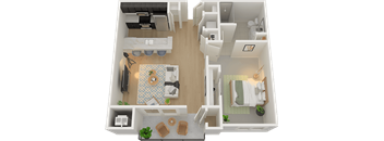 H 1 bedroom Floor Plan at Hearthstone Lodge Senior Residences, California, 95602