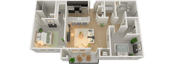 a birds eye view of a floor plan of a house