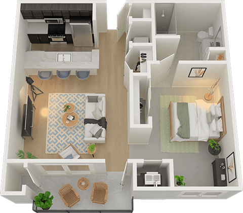 H Studio Floor Plan at Hearthstone Lodge Senior Residences, California