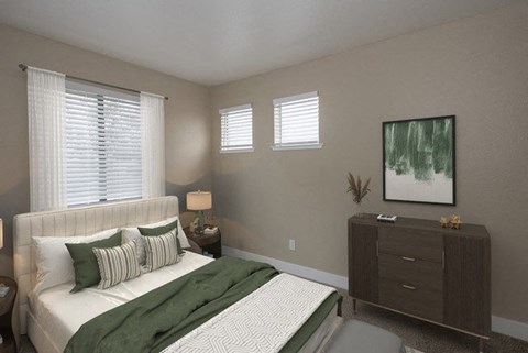 Bedroom with lots of natural light