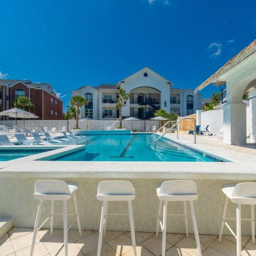 Swim up area at The Palms pool.