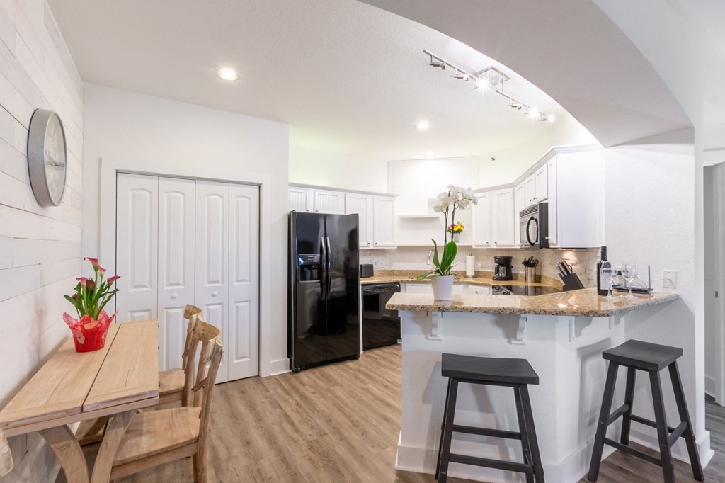 Stunning kitchen with a breakfast bar.