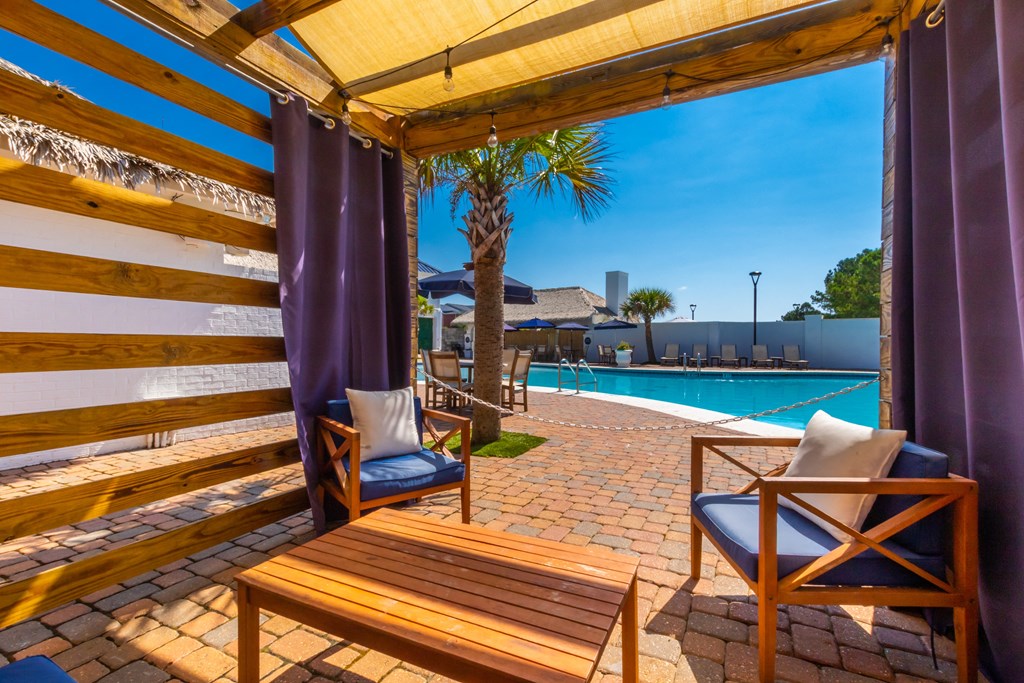The cabana at the Sunset Pool.
