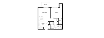 A black and white image of a floor plan for a home.