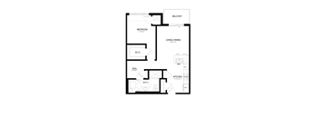 A black and white image of a floor plan for a home.