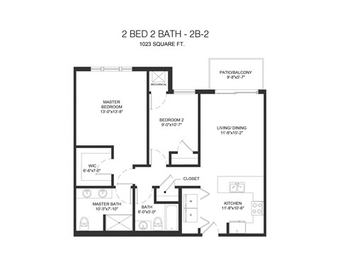 2B Floor Plan at Arden of Oak Brook, Oakbrook Terrace