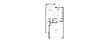 a floor plan of a small house with a garage