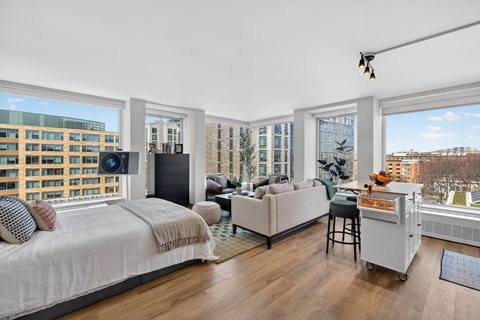 Cozy Living Room at Reflections at the Wharf, Washington, DC